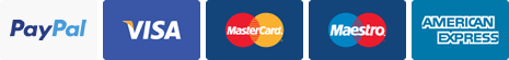 Paypal, Visa, Mastercard, Maestro, American Express